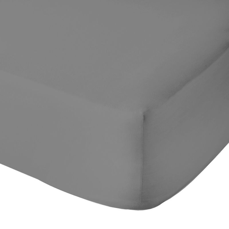 VOLPES FITTED SHEET QUEEN PERSCALE CHARCOAL