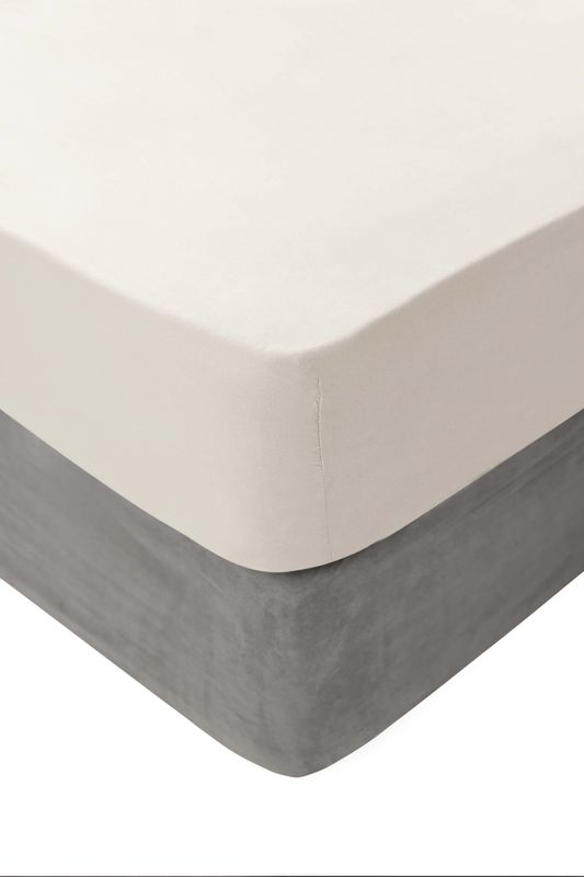 VOLPES FITTED SHEET BRUSHED COT KING EXTRA LENGTH AND DEPTH NUDE