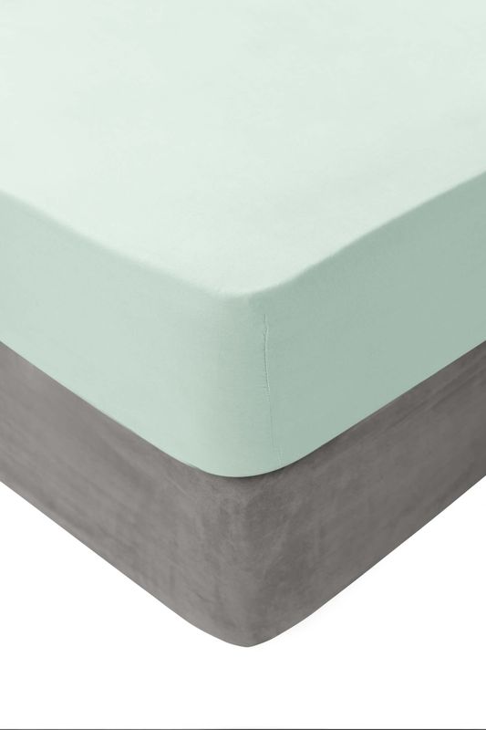 VOLPES FITTED SHEET BRUSHED COTTON KING EXTRA DEPTH DUCKEGG