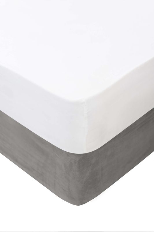 VOLPES FITTED SHEET BRUSHED COT KING EXTRA DEPTH WHITE