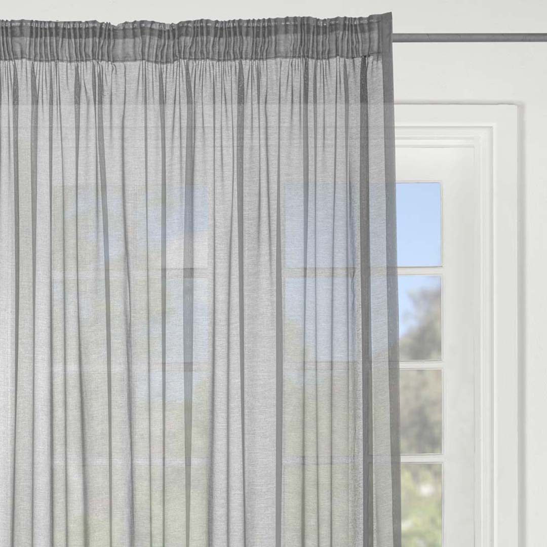 VOLPES CURTAIN MYSTI EXTRA LENGTH GREY TAPED