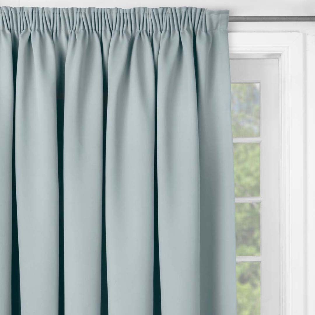 VOLPES CURTAIN PLAIN STANDARD LENGTH DUCK EGG TAPED