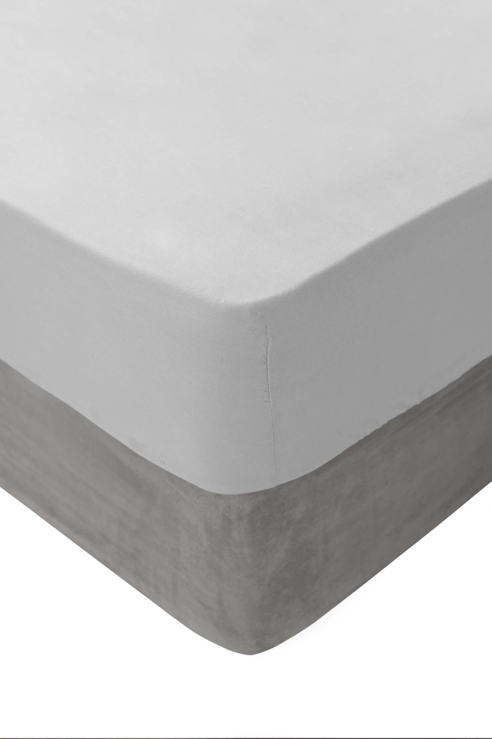 VOLPES FITTED SHEET BRUSHED COTTON KING GREY