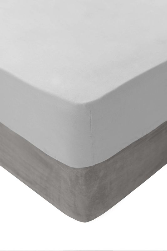 VOLPES FITTED SHEET BRUSHED COTTON KING GREY