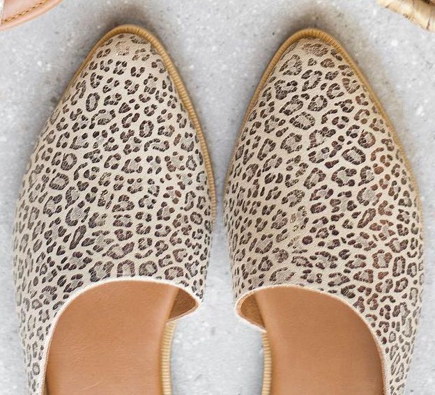 SHOE MULE TAPERED LEOPARD