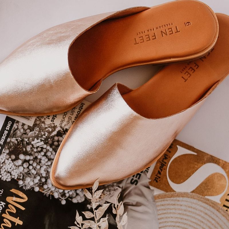SHOE MULE TAPERED ROSE GOLD