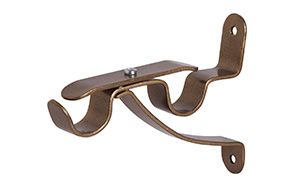 CURTAIN BRACKET ANTIQUE BRONZE BENT DBL