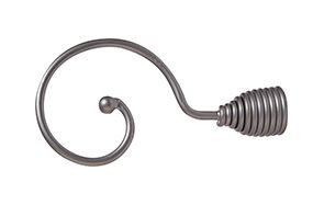 CURTAIN FINIAL SCROLL SATIN CHROME 25MM