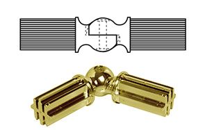 CURTAIN POLE CONNECTOR BRASS ELBOW