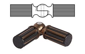 CURTAIN POLE CONNECTOR BRONZE ELBOW