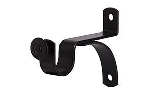 CURTAIN BRACKET BLACK FLAT SGL 2PP