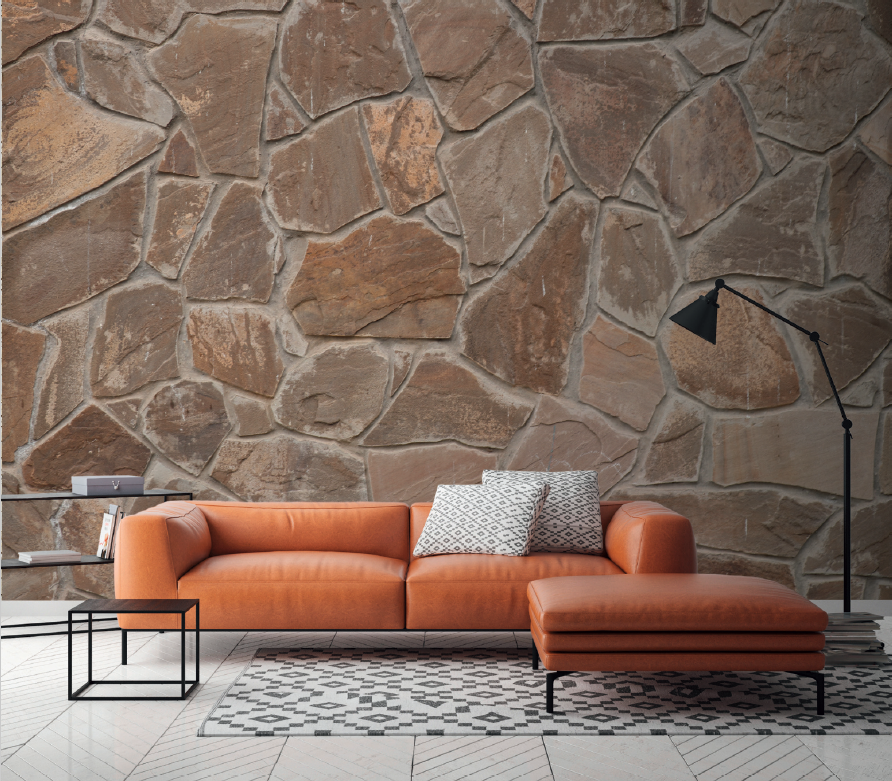 MURAL BROWN STONES 375CM X 250CM