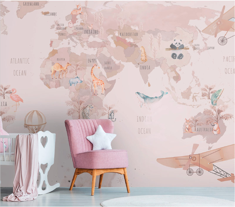 MURAL WORLD MAP 375CM X 250CM