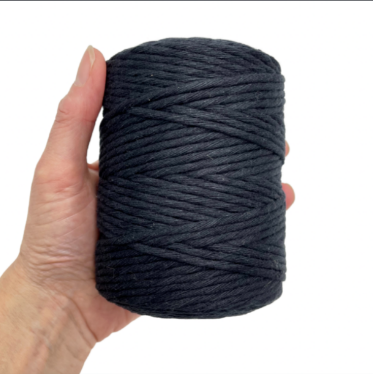 MACRAME SINGLE TWIST COTTON 2MM BLACK 250G