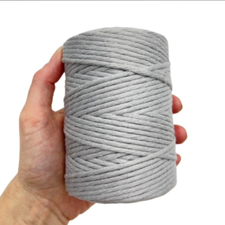 MACRAME SINGLE TWIST COTTON 2MM LIGHT GREY 250G