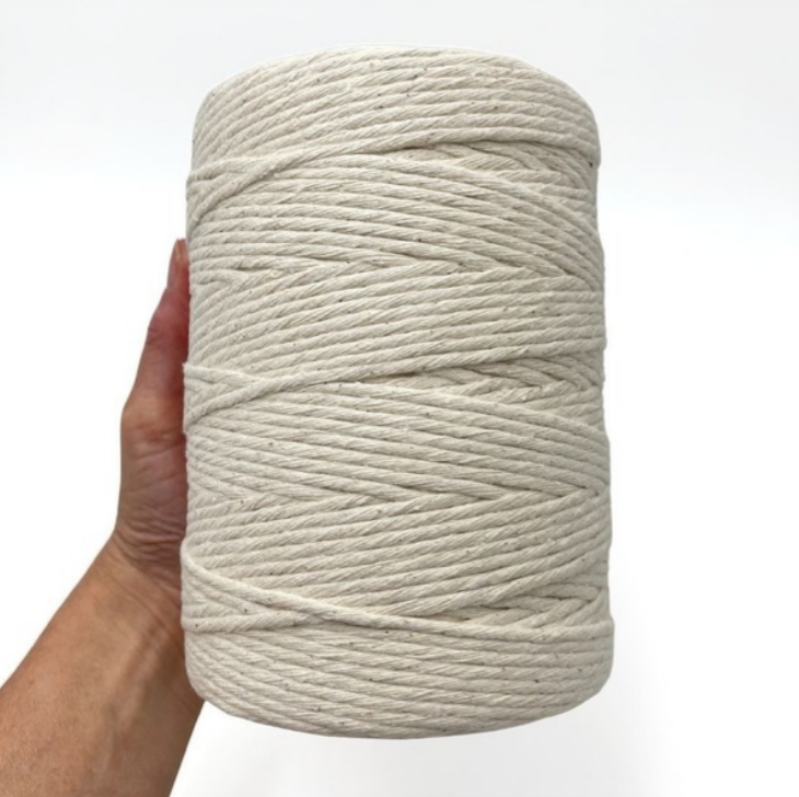 MACRAME SINGLE TWIST COTTON 2MM NATURAL 500G