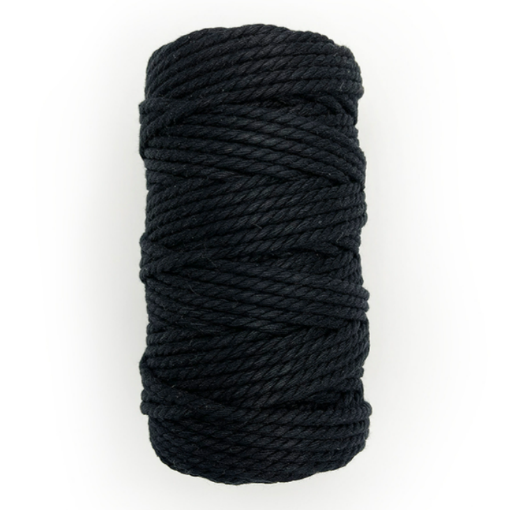 MACRAME TWINE COTTON LUX  100/309 4MM BLACK 500G