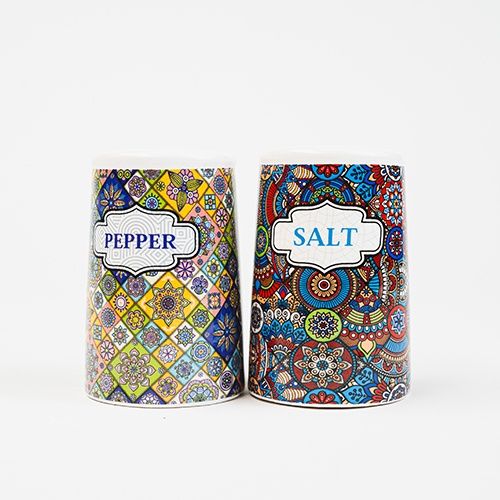 CERAMIC SALT &amp; PEPPER SHAKER COLOURFUL