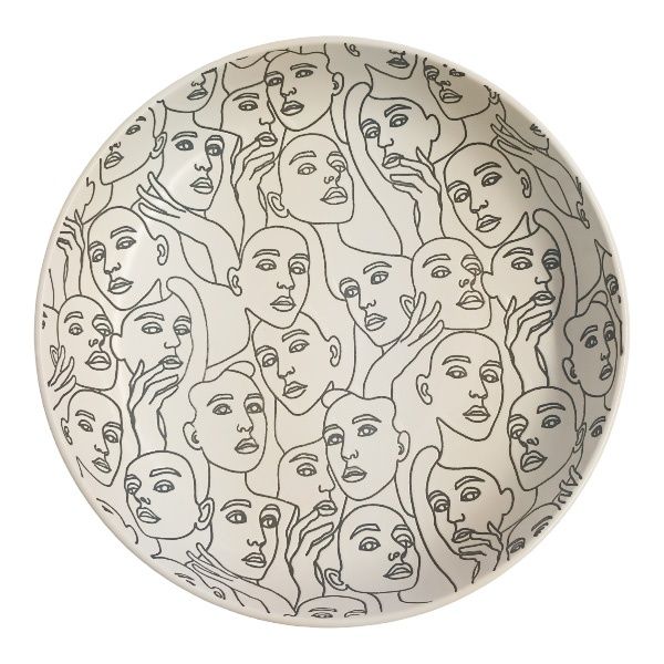 CERAMIC SERVING DISH 30CM FACE WHITE