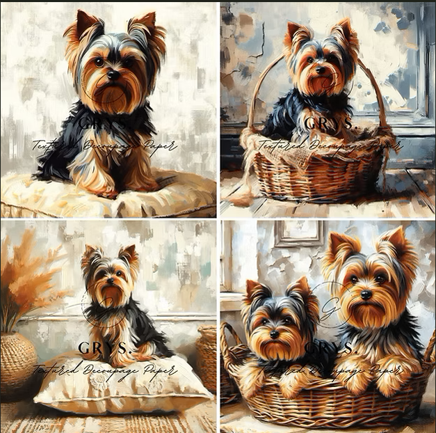 WOOODEN BLOCKS SET OF 4 20X20 YORKIES