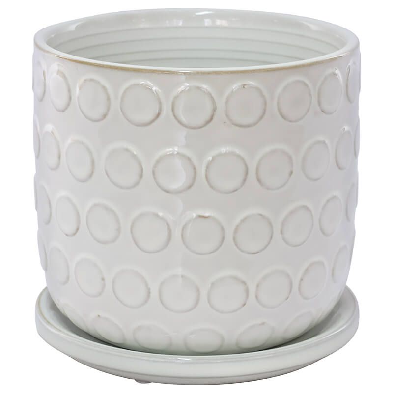 POT BUTTON BEIGE 16X16CM