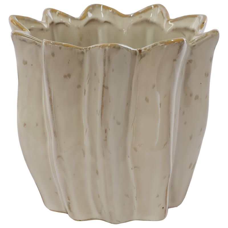 POT SPECKLED CREAM 15X16CM