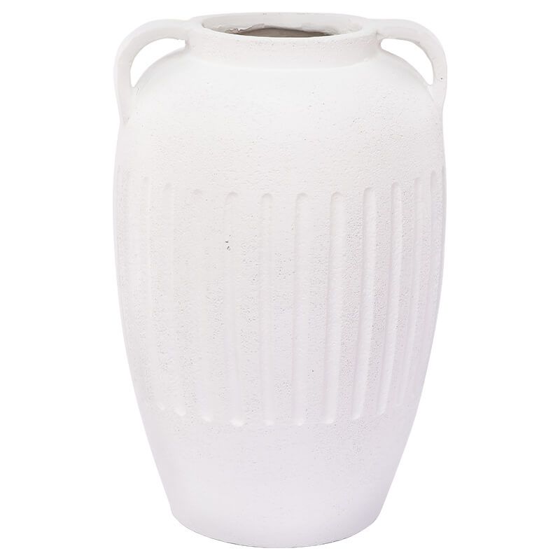 VASE HANDLED PLATO WHITE 44X29CM
