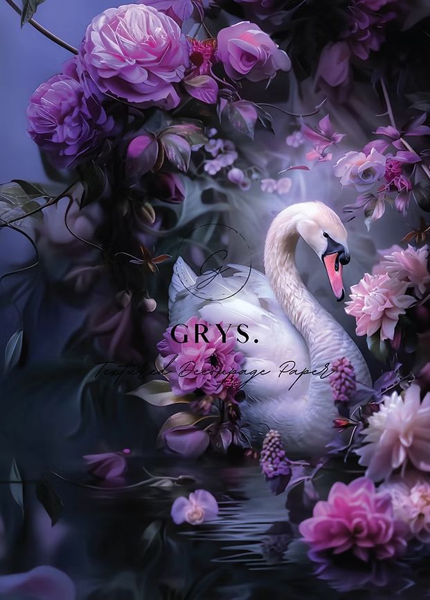 GRYS DECOUPAGE SURREAL SWAN A5