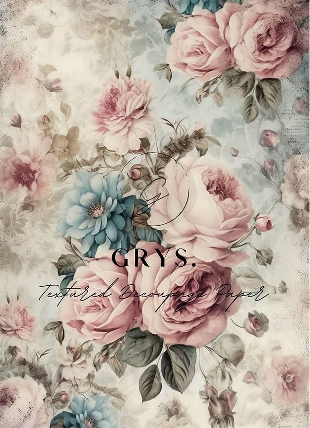 GRYS DECOUPAGE DUSTY ROSE A3