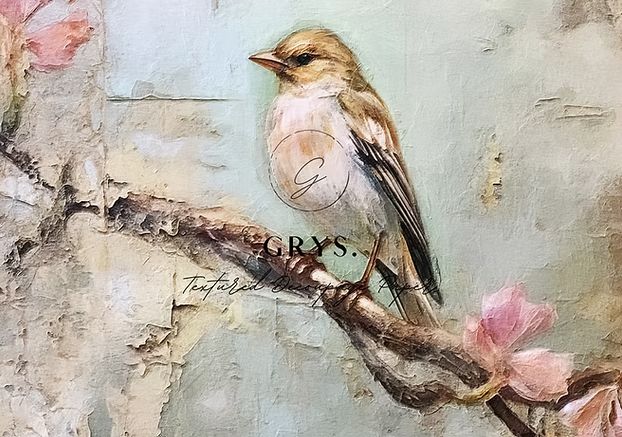 GRYS DECOUPAGE BLOSSOM BIRD A4