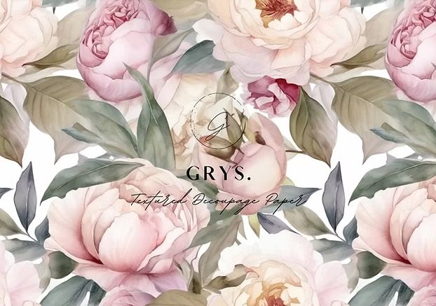 GRYS DECOUPAGE SEAMLESS PEONIES A3
