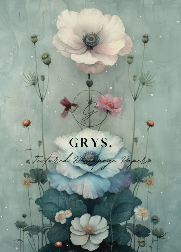 GRYS DECOUPAGE BLOOMING STACK A3