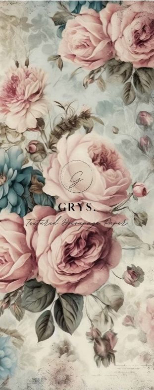 DOOR DECOUPAGE DUSTY ROSE