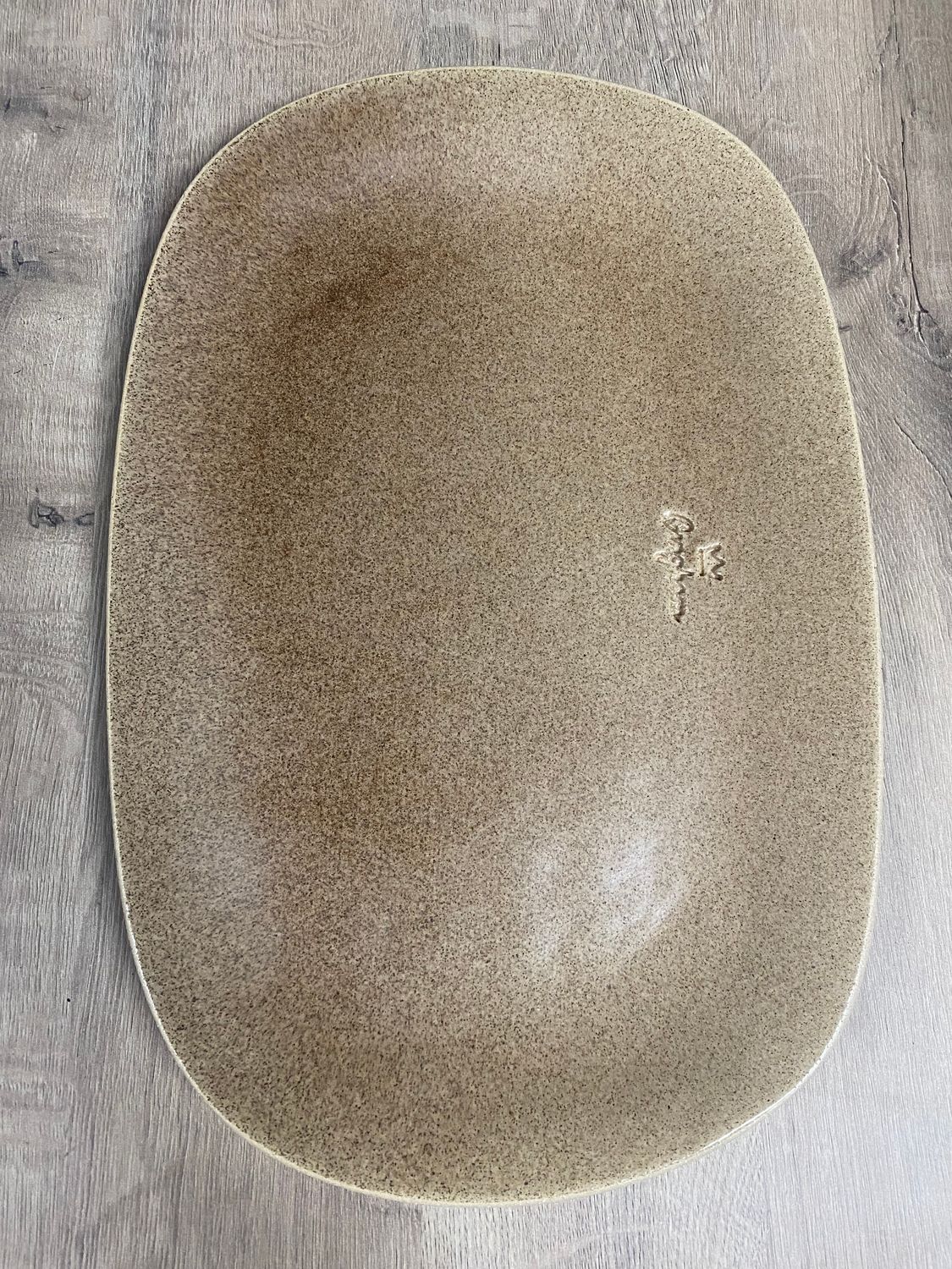 GINGHAM PLATTER BOARD OVAL MEDIUM