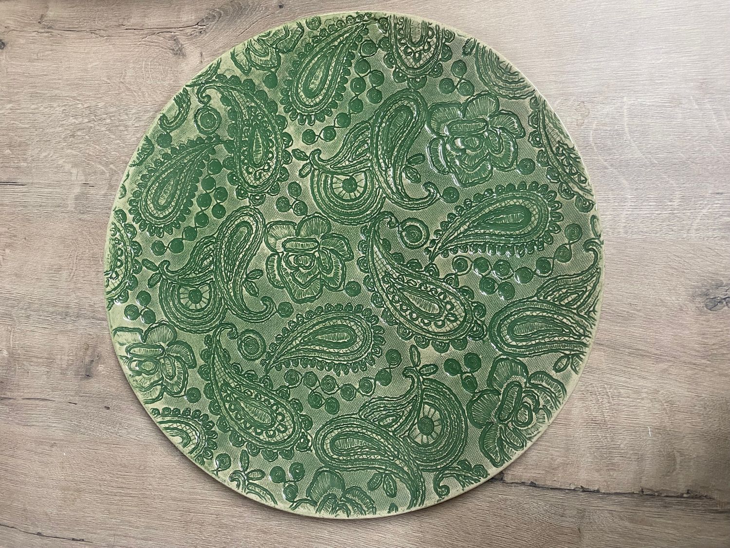 GINGHAM PLATTER BOARD ROUND LARGE