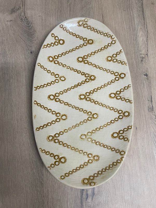 GINGHAM PLATTER BOARD OVAL SMALL