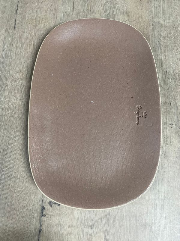 GINGHAM PLATTER BOARD OVAL MEDIUM