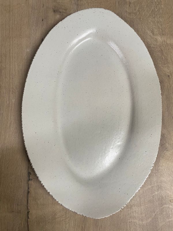 GINGHAM PLATTER BOARD OVAL MEDIUM