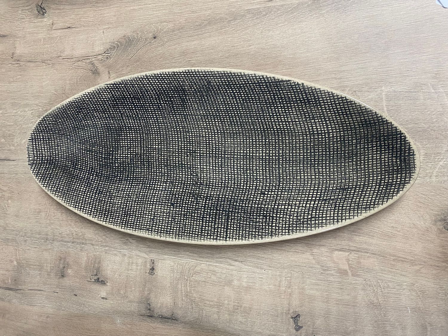 GINGHAM PLATTER BOAT LARGE