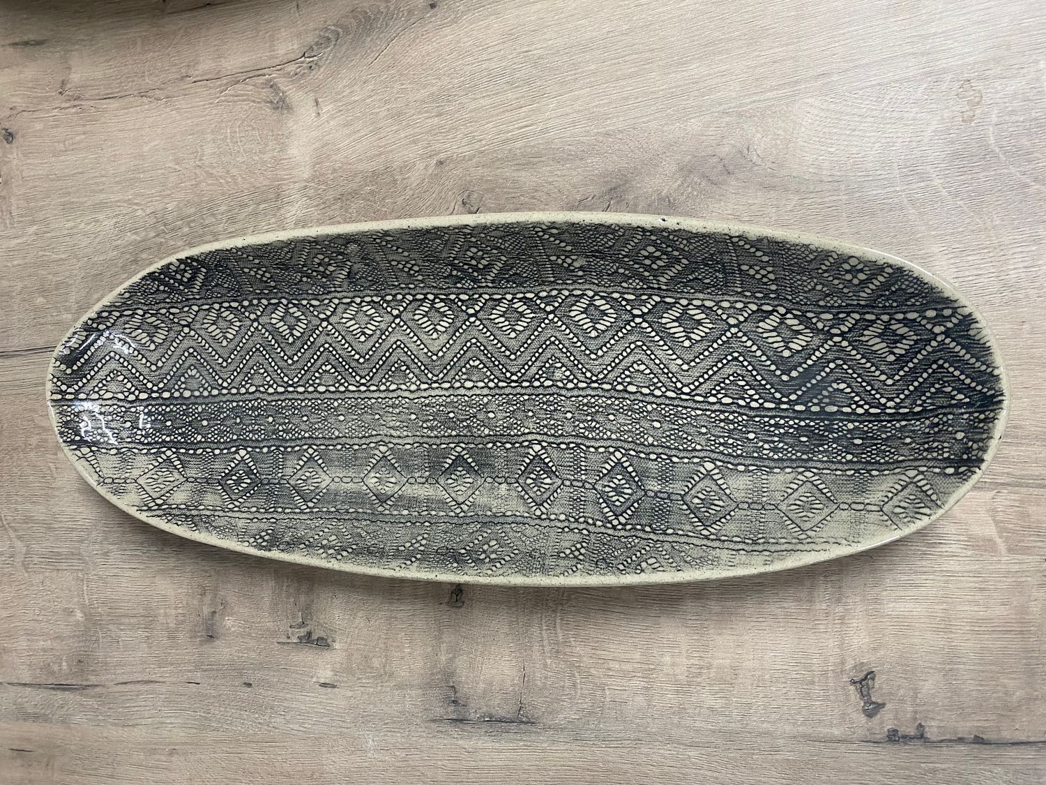 GINGHAM PLATTER BOAT LARGE