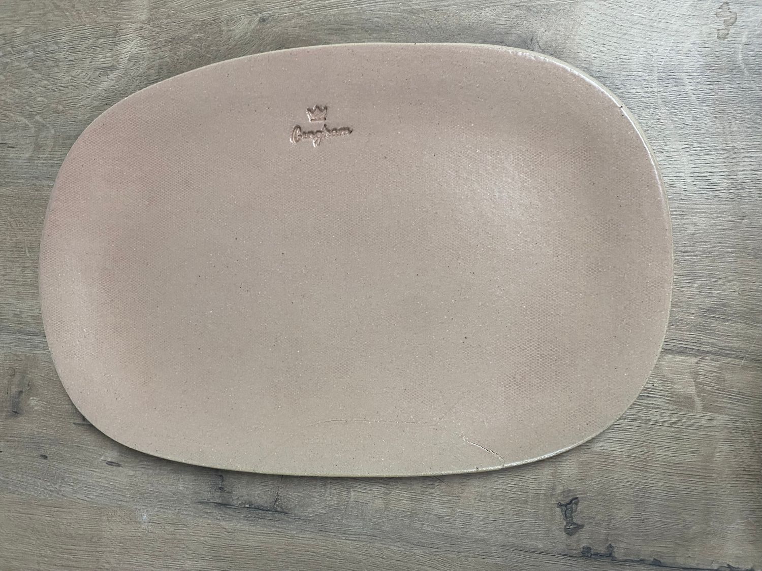 GINGHAM PLATTER BOARD OVAL MEDIUM