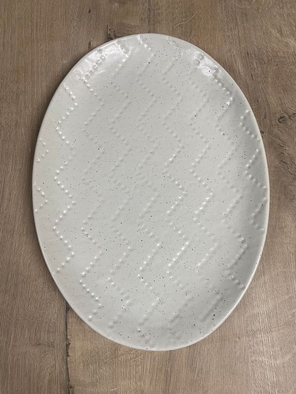 GINGHAM PLATTER BOARD OVAL MEDIUM