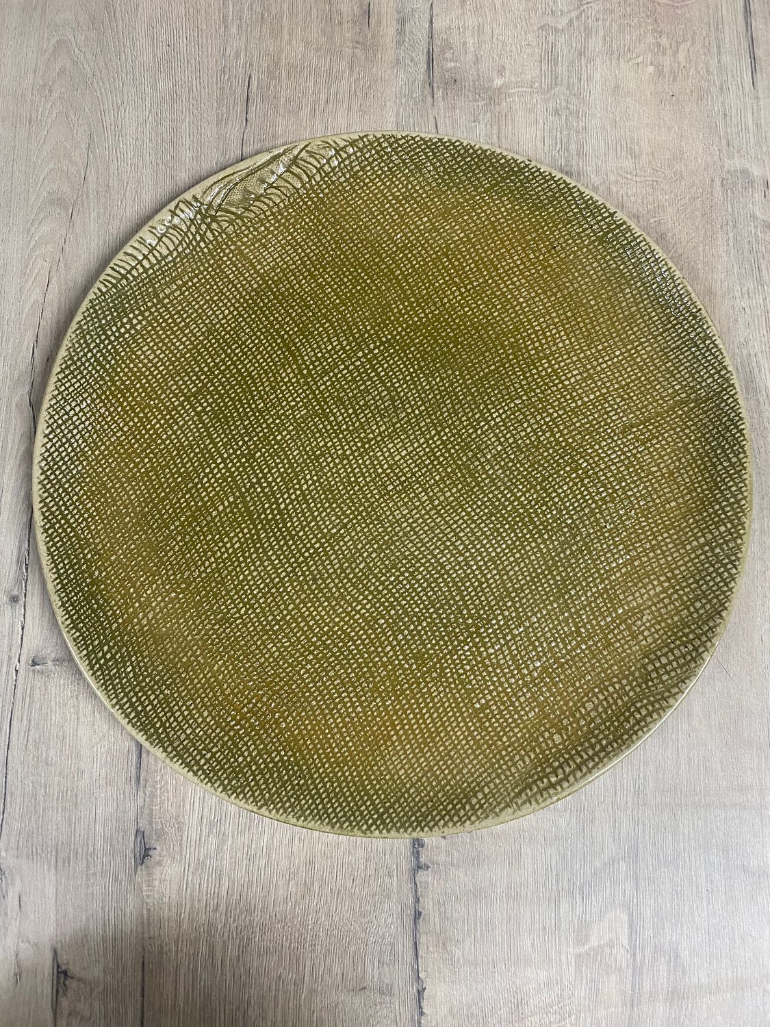 GINGHAM PLATTER BOARD ROUND LARGE