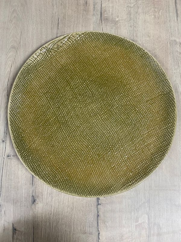 GINGHAM PLATTER BOARD ROUND LARGE