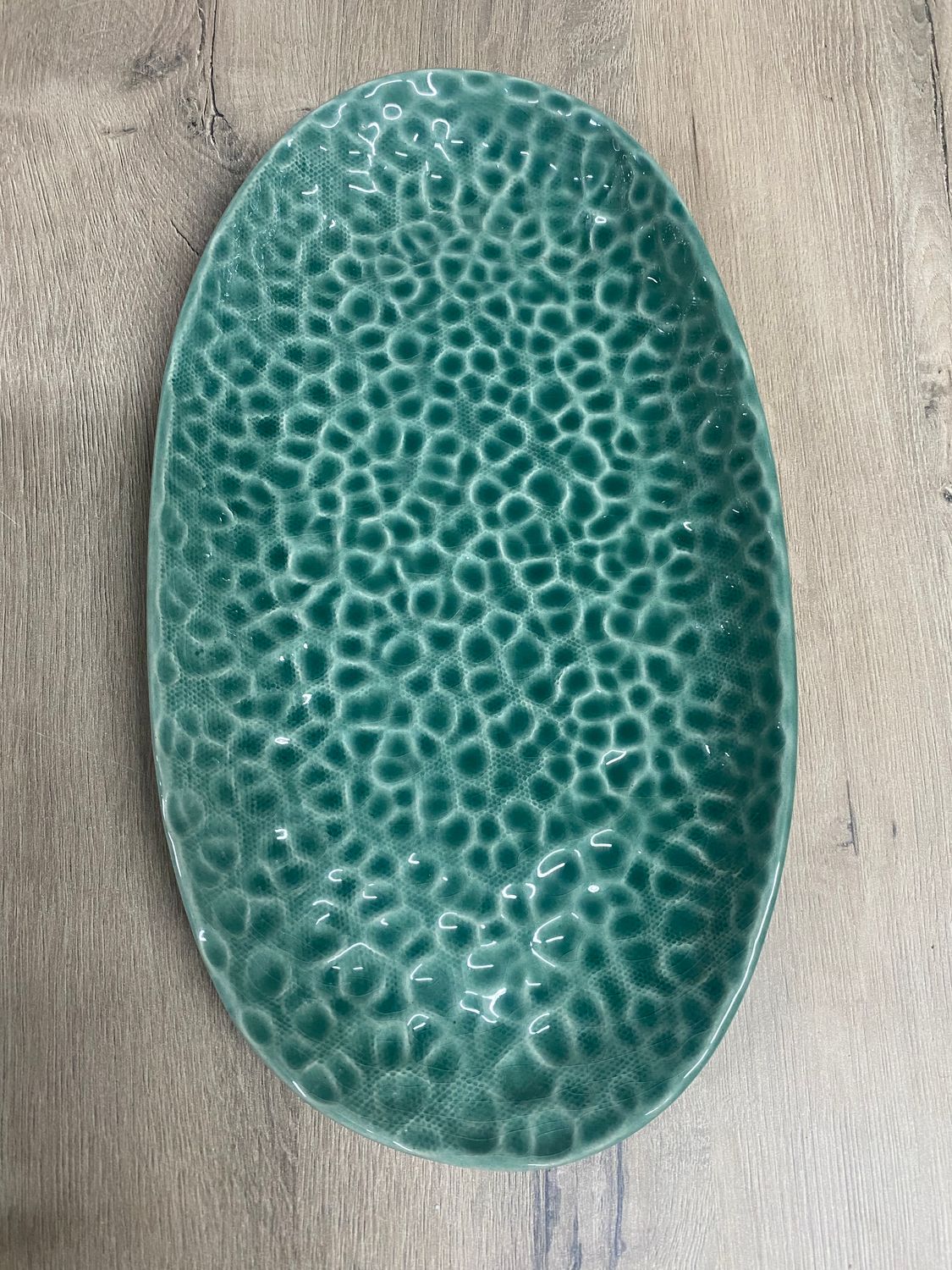 GINGHAM PLATTER BOARD OVAL SMALL