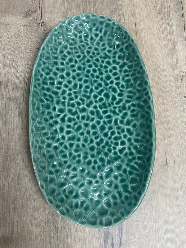GINGHAM PLATTER BOARD OVAL SMALL