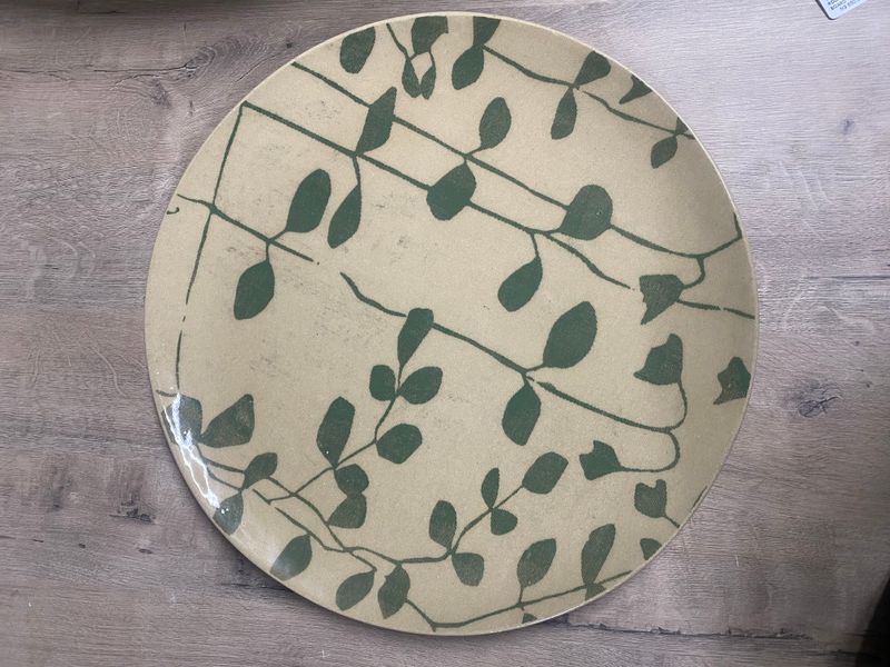 GINGHAM PLATTER BOARD OVAL MEDIUM
