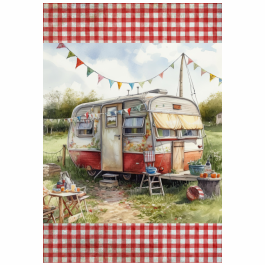 KITCHEN TOWEL RED CARAVAN