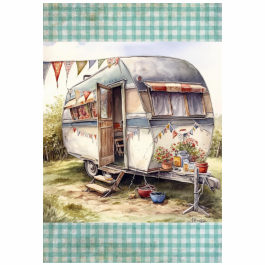 KITCHEN TOWEL BLUE CARAVAN