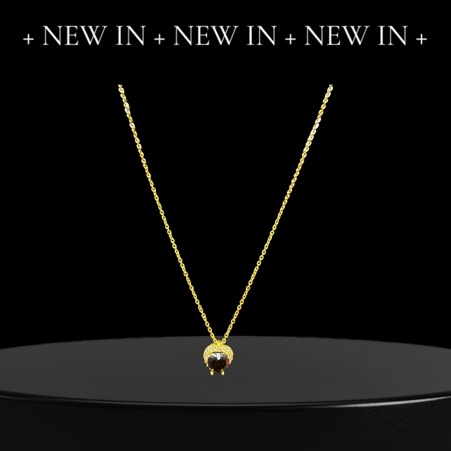 Collana cuore pendente nero